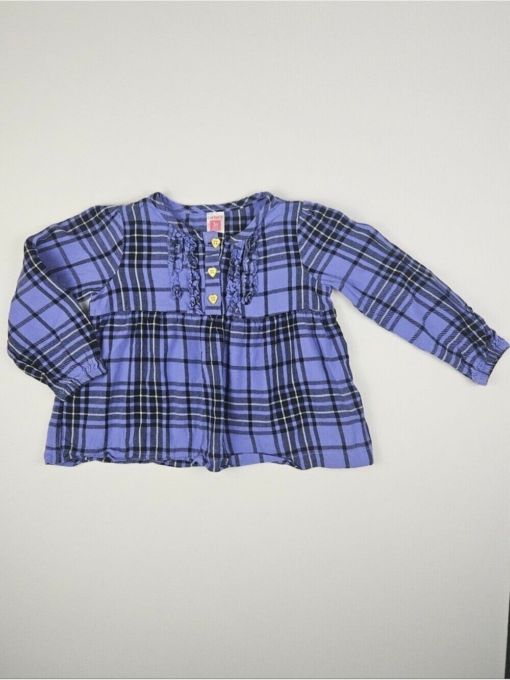 5/$25 Carter’s Purple Plaid Peplum Top Girls Size 3T